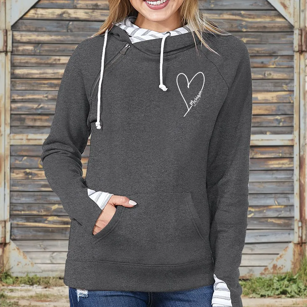 "Little Love" Women's Striped Double Hood Pullover