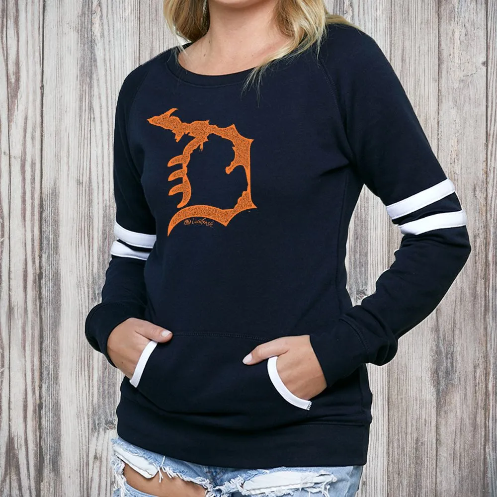 "Michigan D" Women's Varsity Fleece Crew Sweatshirt