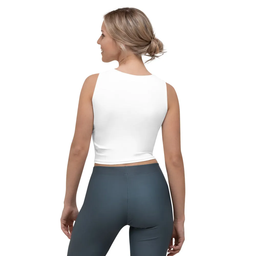 "NOMAD'R- WHITE/AQUA" Crop Tank