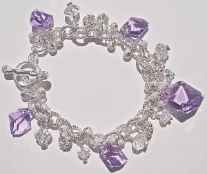 "Violet Horizon" Caribbean Collection Bracelet by Arpaia in Sterling Silver with Swarovski Crystal