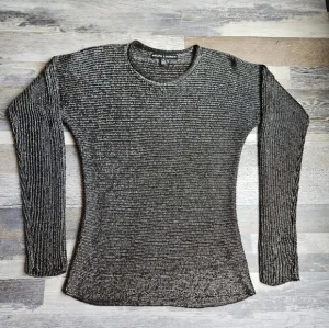 Ralph Lauren Black Label Women's Medium  Metallic Ribbed Knit Sparkly