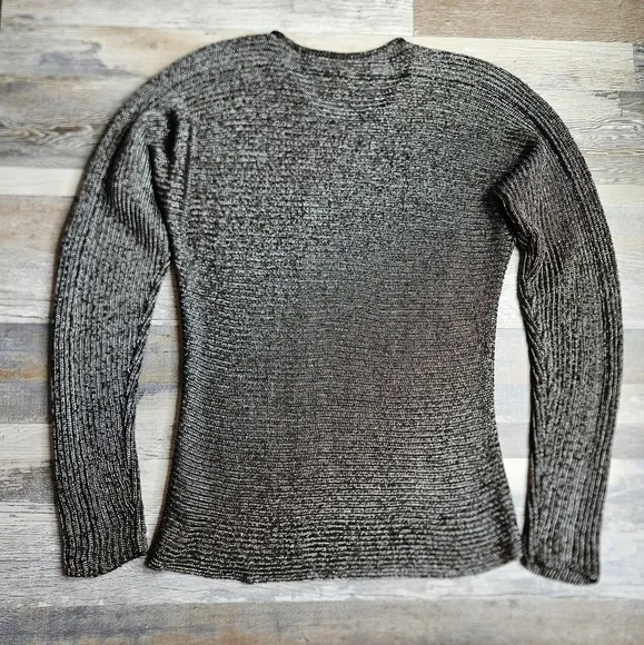 Ralph Lauren Black Label Women's Medium  Metallic Ribbed Knit Sparkly