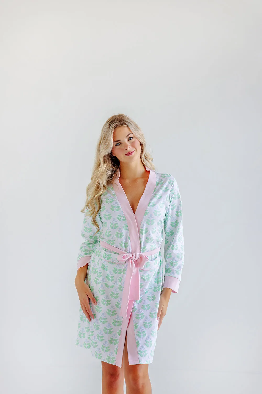 Ready or Not Robe (Women's) - Hanover Hand Block with Palm Beach Pink