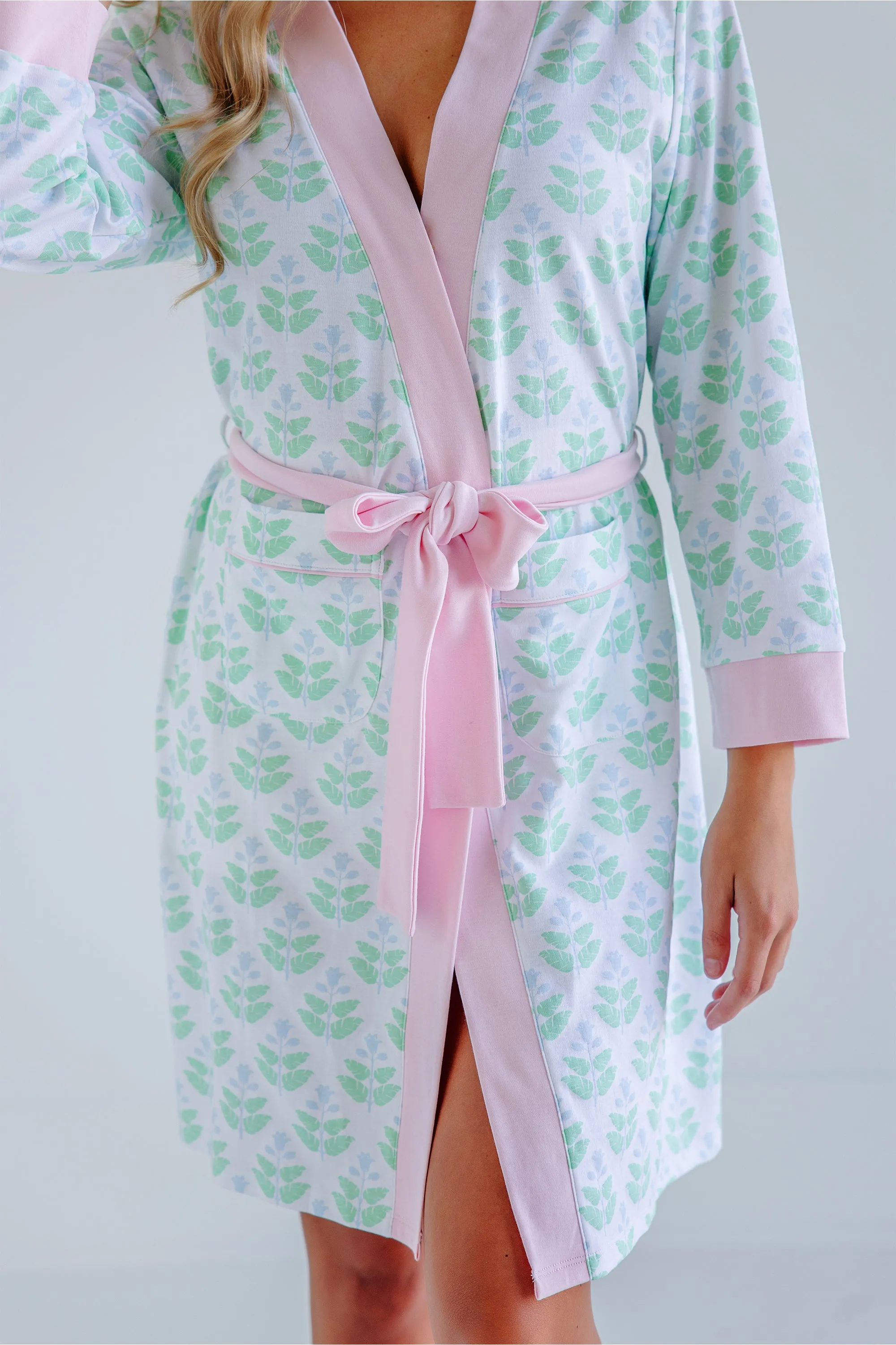 Ready or Not Robe (Women's) - Hanover Hand Block with Palm Beach Pink
