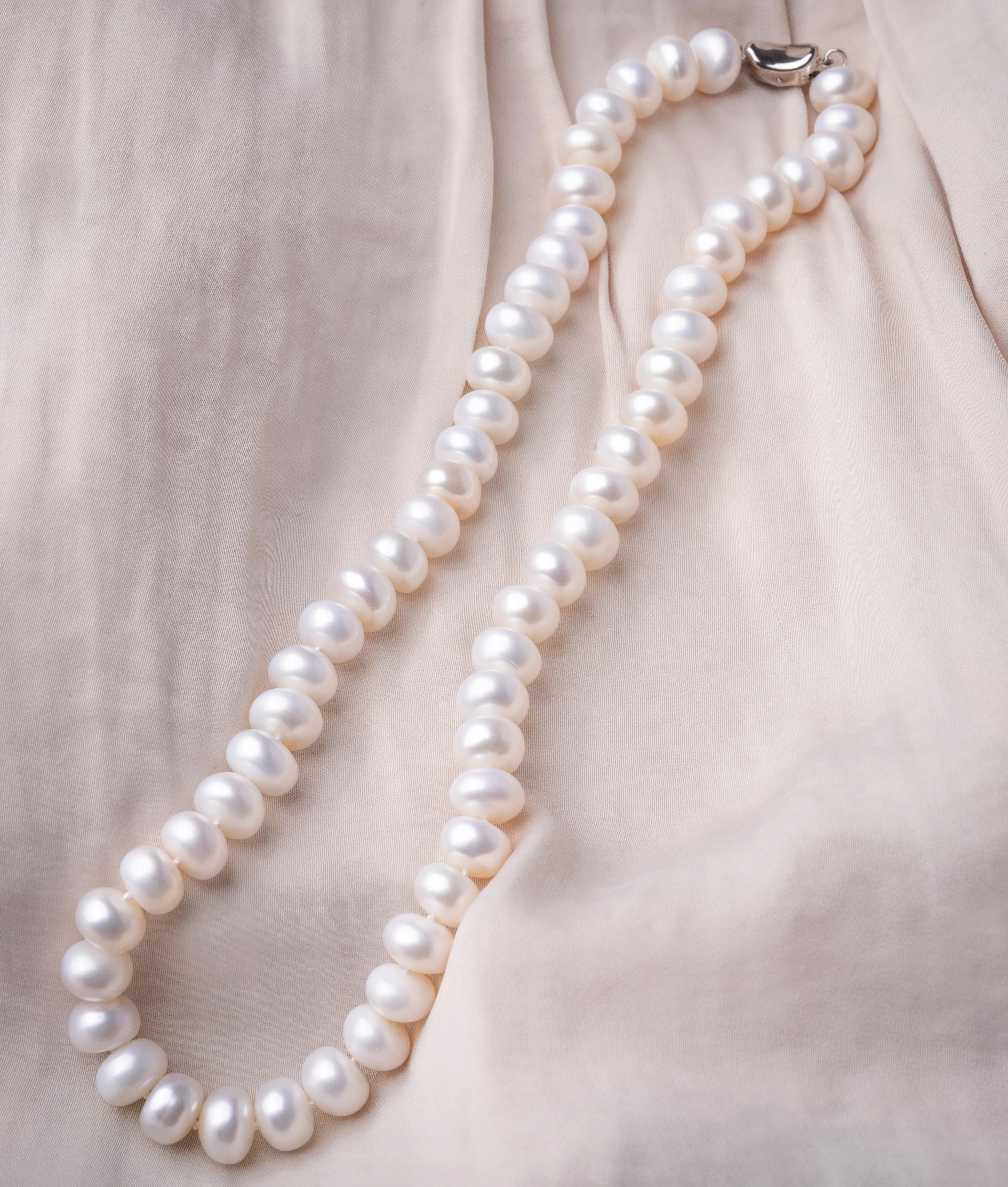 Real White Pearl Strand Necklace