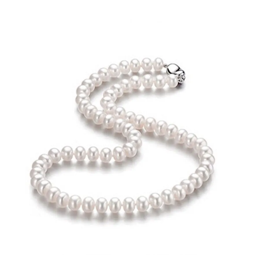 Real White Pearl Strand Necklace