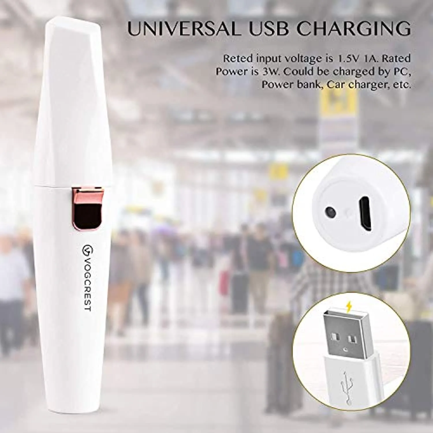 Rechargeable Eyebrow Trimmer & Facial Hair Remover for Women, 2 in 1 Eyebrow Razor and Painless Hair Remover, Eyebrow Lips Body Facial Hair Removal for Women with Built-in LED Light