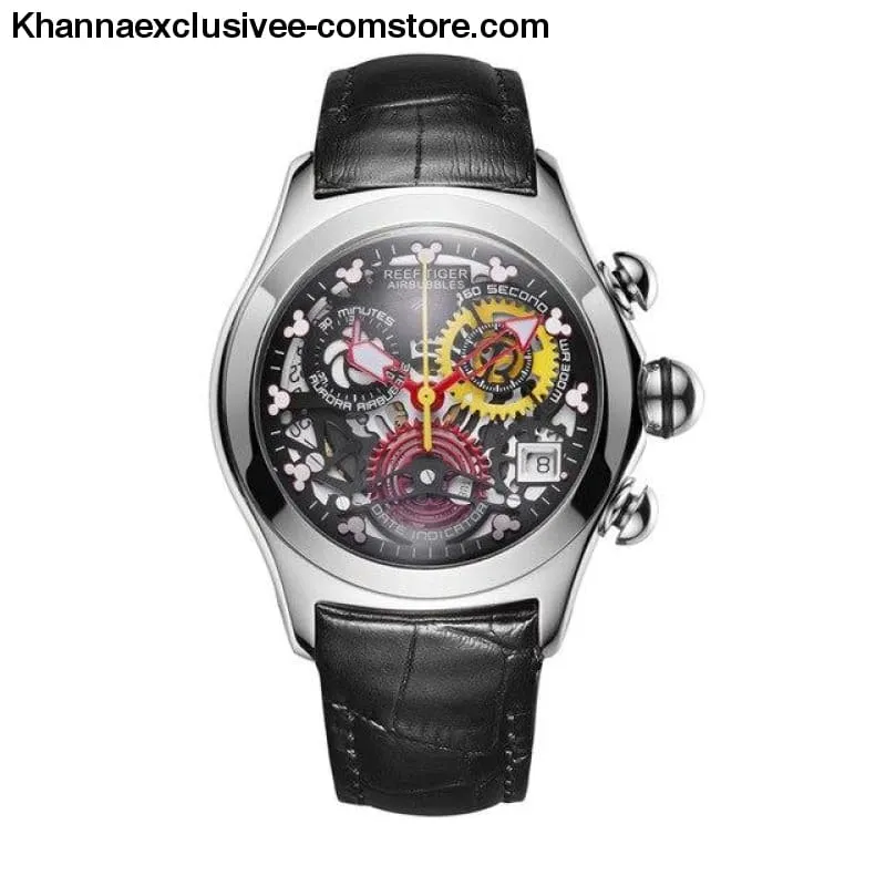 Reef Tiger Women's Fashionable Swiss Ronda Movement Skeleton Luxury Rose Gold Sport Watch