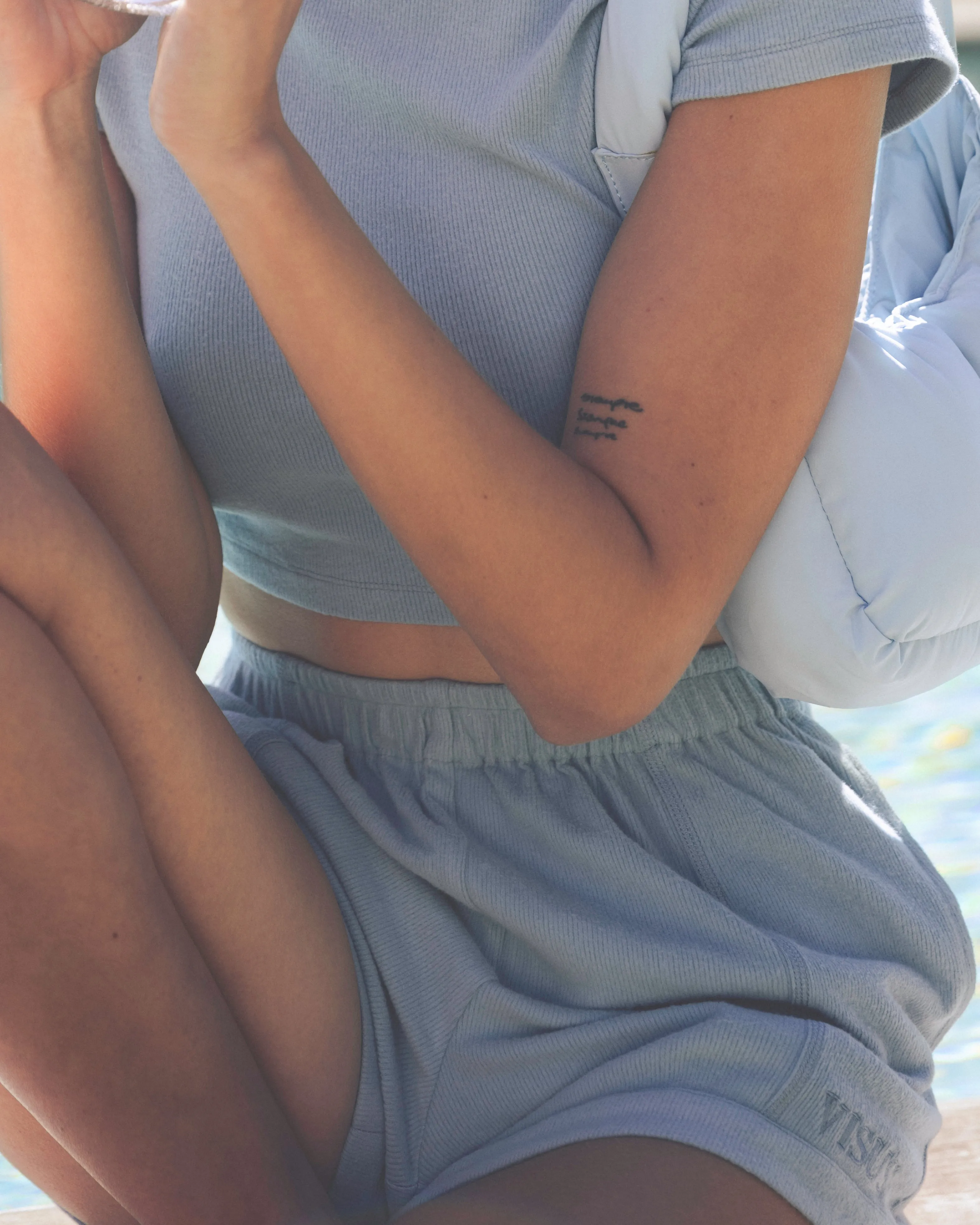 RIBBED COZY SET - SKY