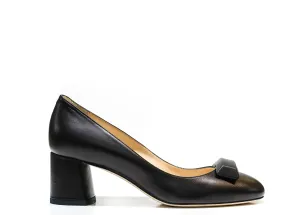 Roberto Serpentini Women's Black Bar Leather Heels 25118 - Now $190