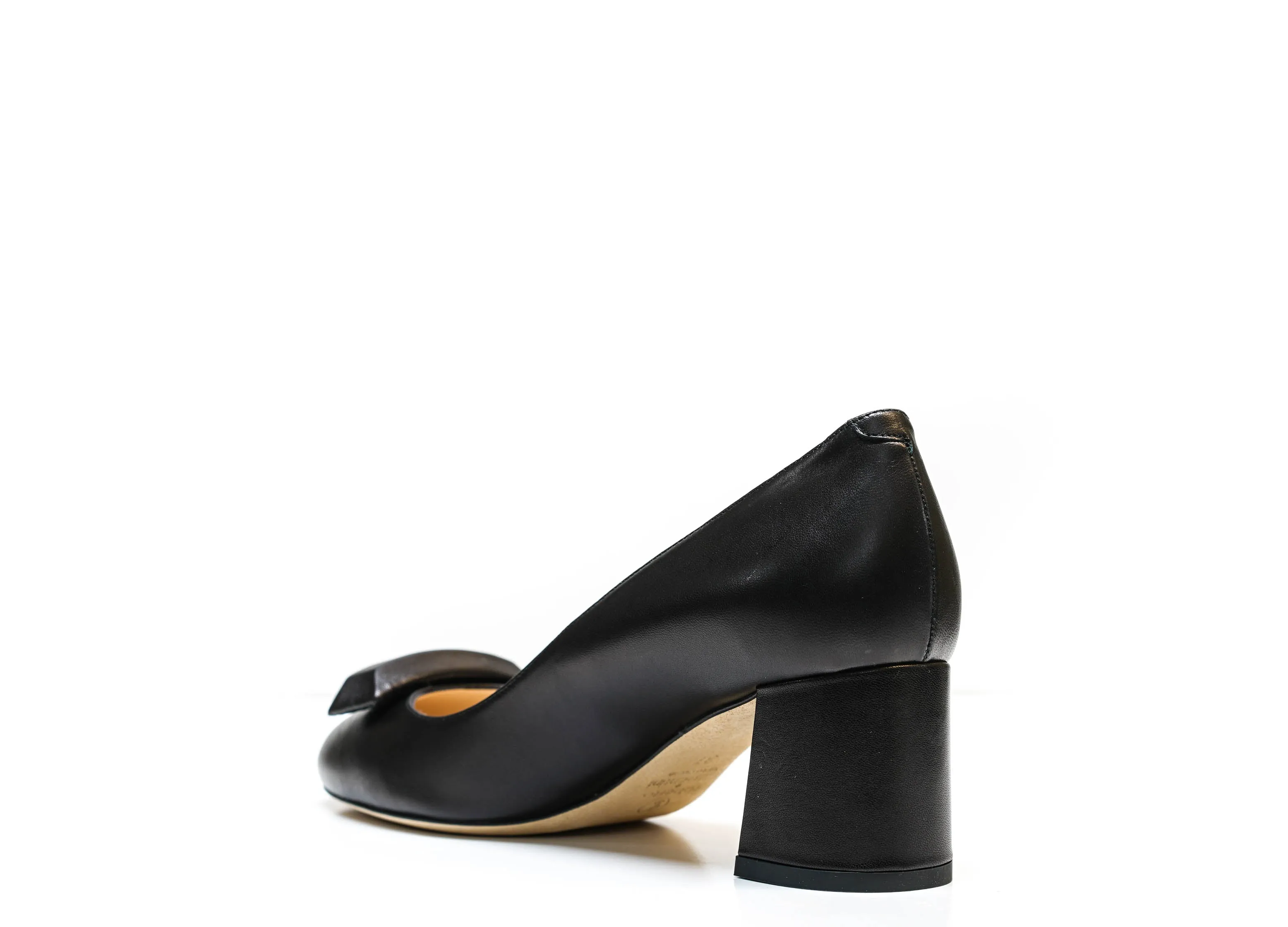 Roberto Serpentini Women's Black Bar Leather Heels 25118 - Now $190
