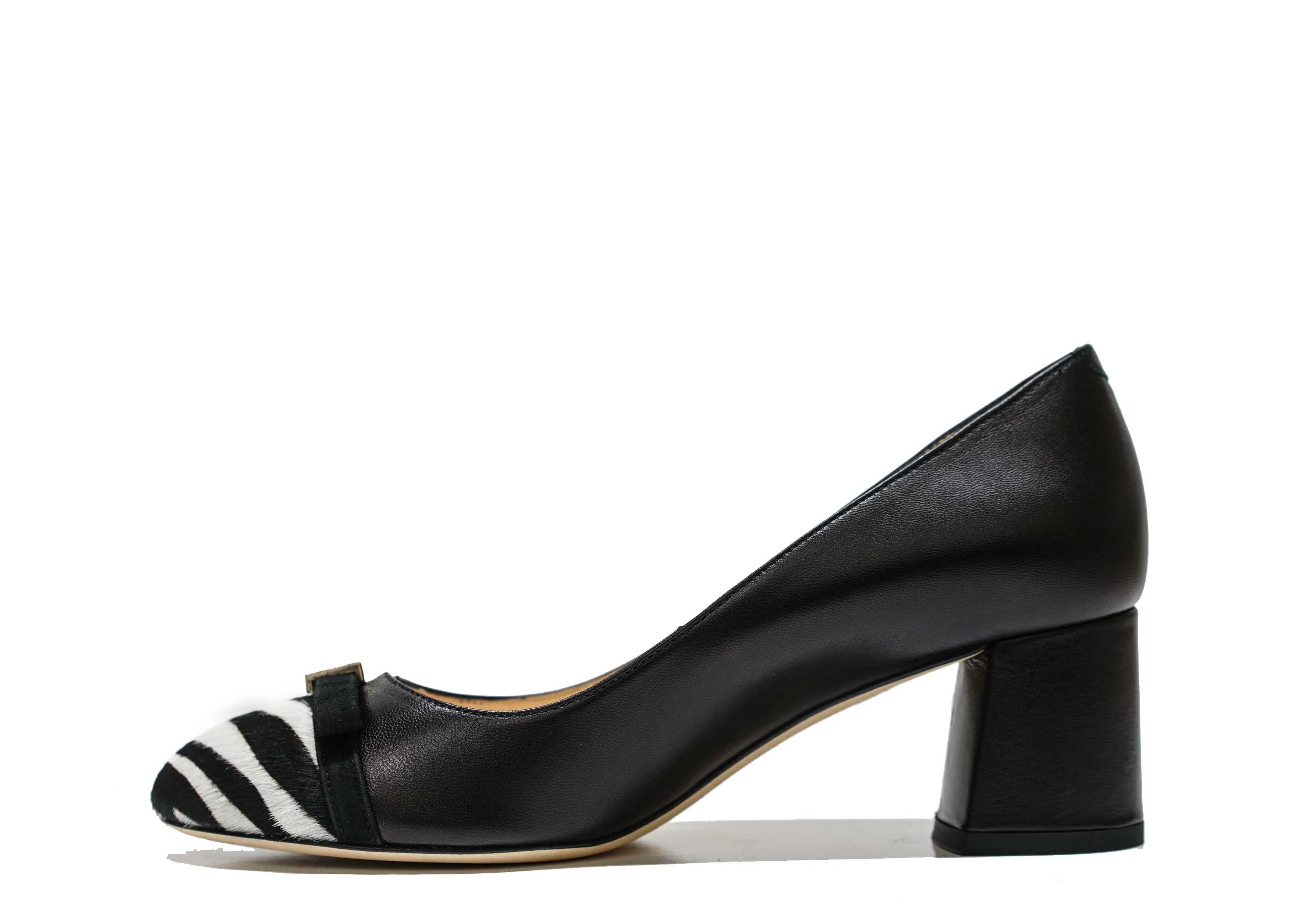 Roberto Serpentini Women's Black Zebra Suede Heels 251640 - Now $190