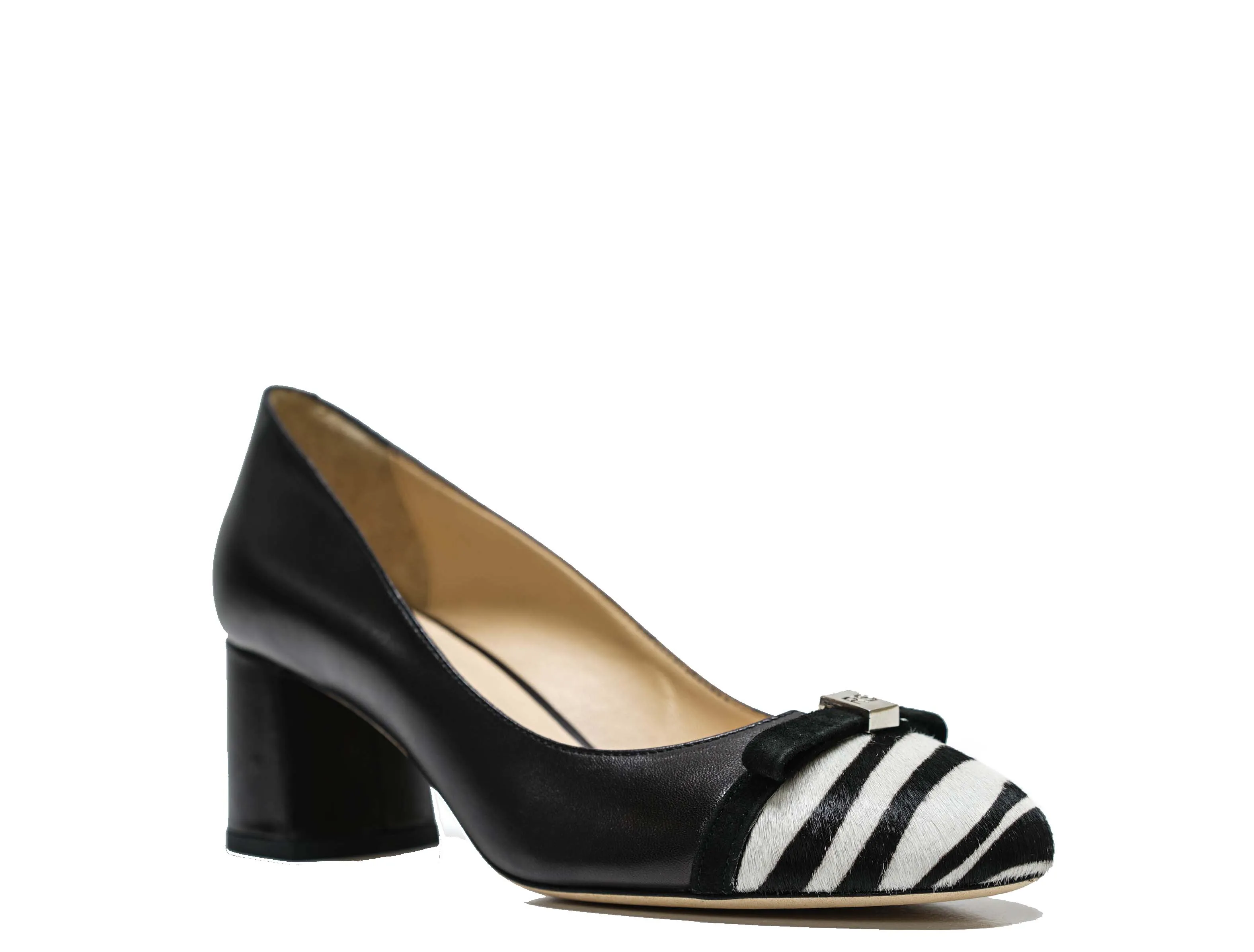 Roberto Serpentini Women's Black Zebra Suede Heels 251640 - Now $190