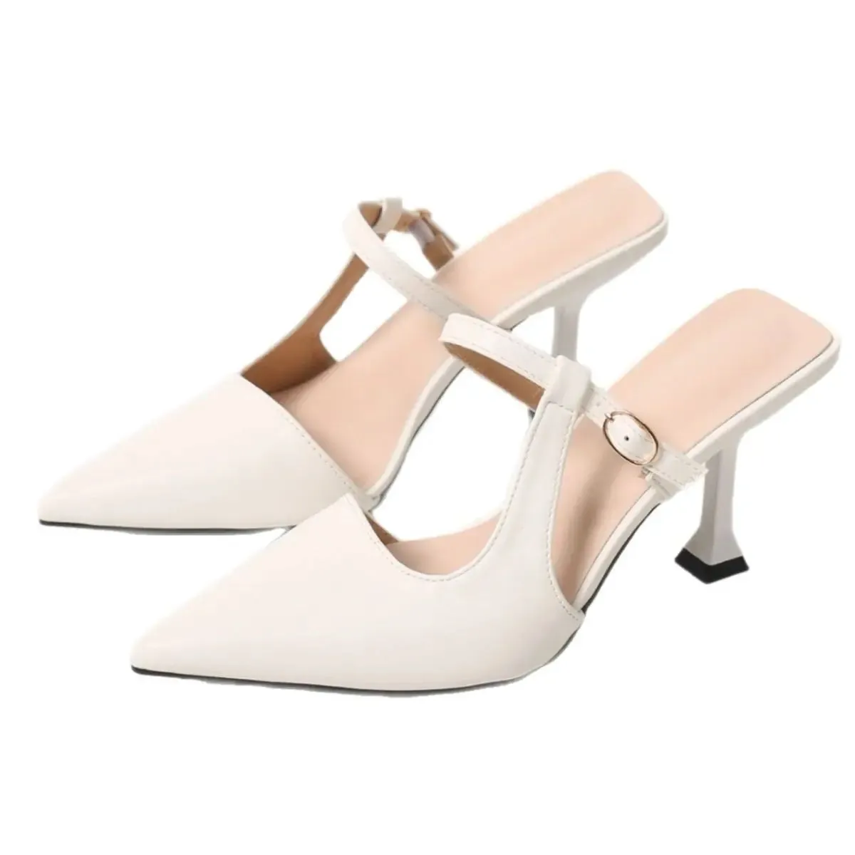 'Romina' Slip-On Pointed Toe Flare Heels