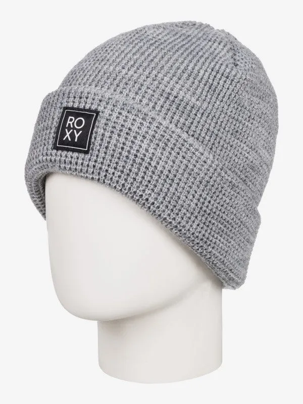 Roxy Womens Harper Waffle Knit Beanie - Heather Grey