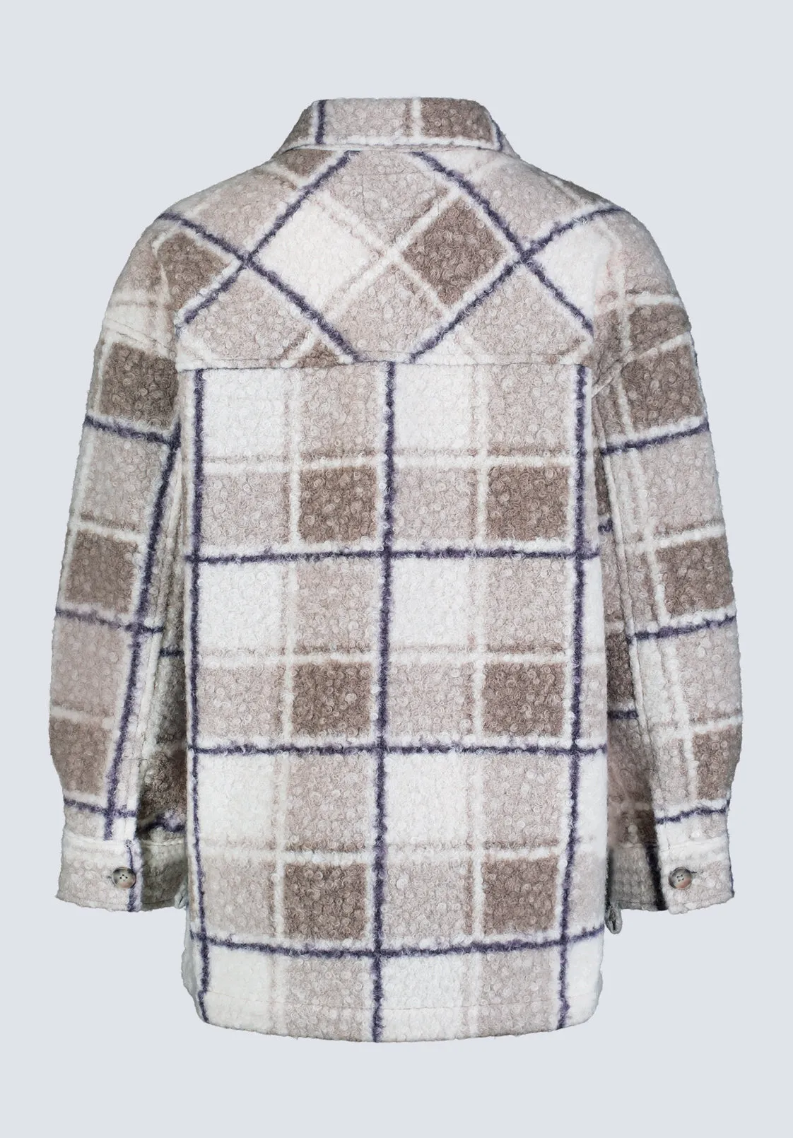 Royce Women's Plaid Coat, Beige & Purple - JK0033F