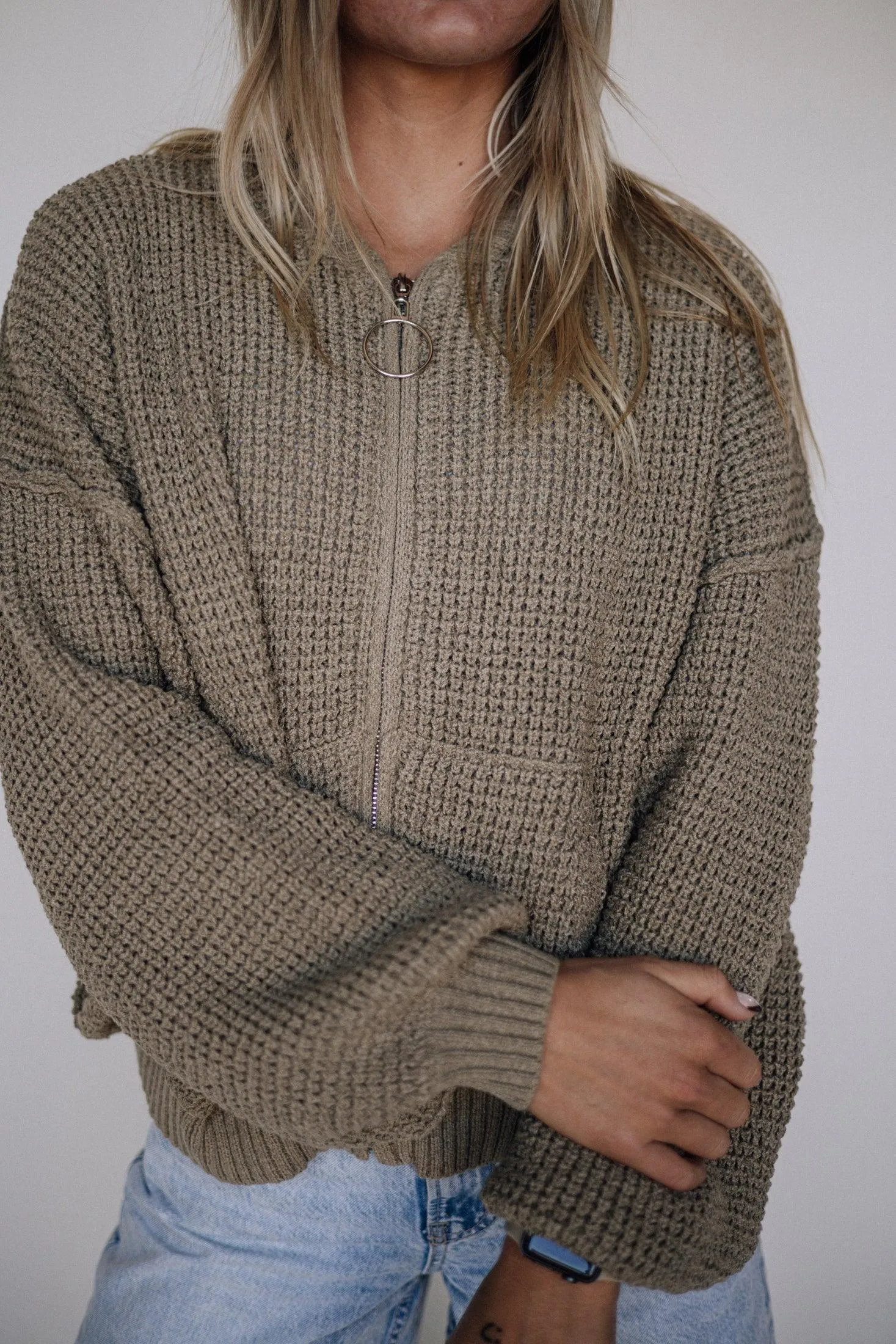 Sarah Sweater Jacket in Olive