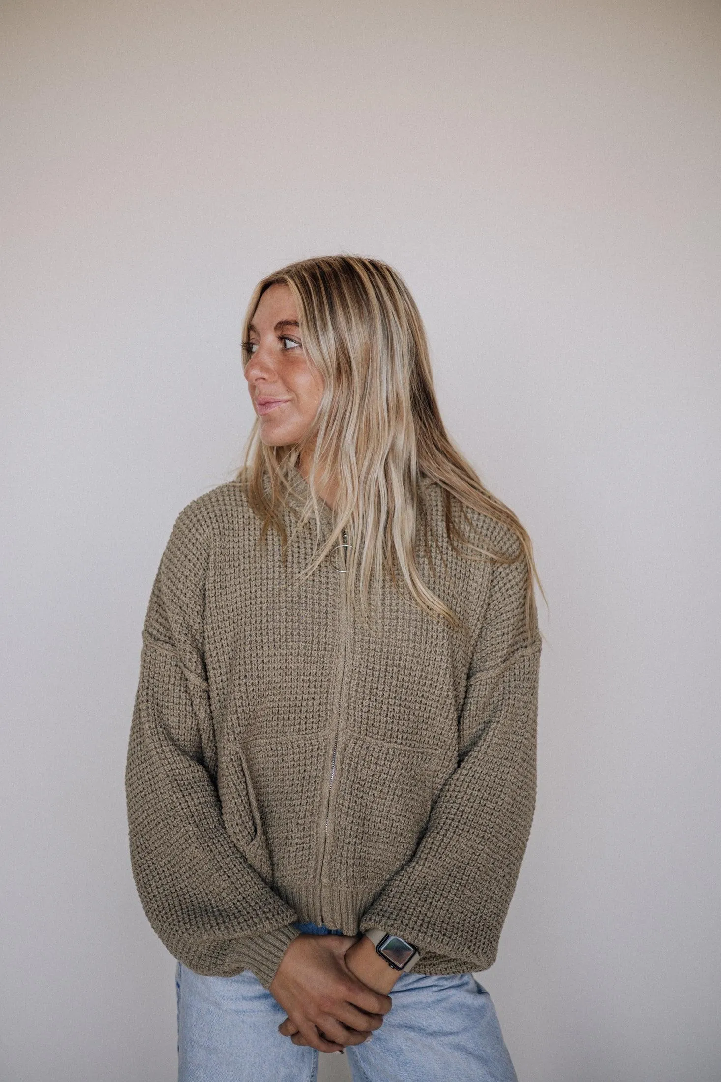 Sarah Sweater Jacket in Olive