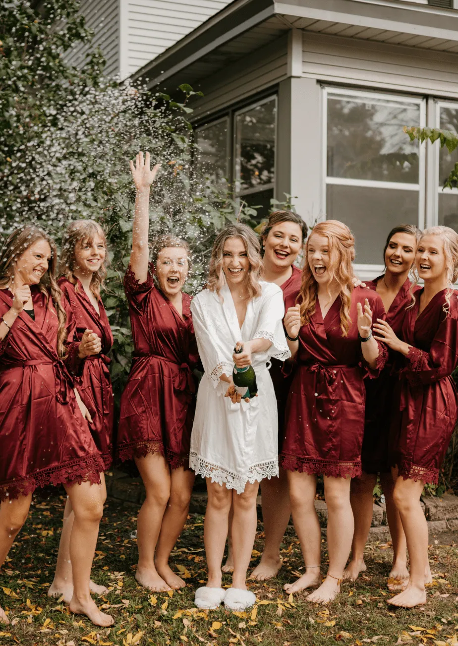 Satin and Lace Bridal and Bridesmaid Robes