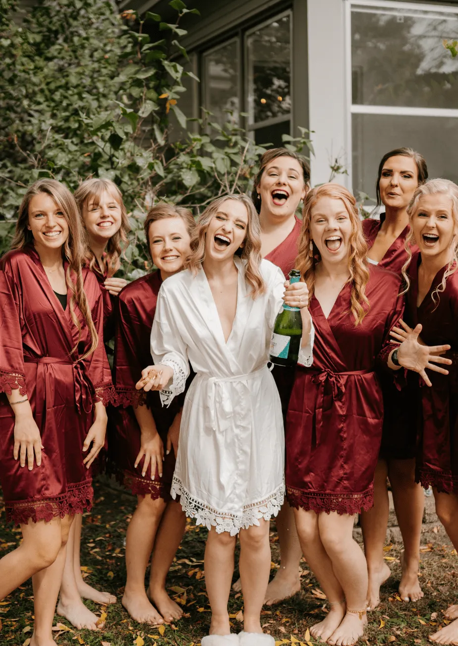 Satin and Lace Bridal and Bridesmaid Robes