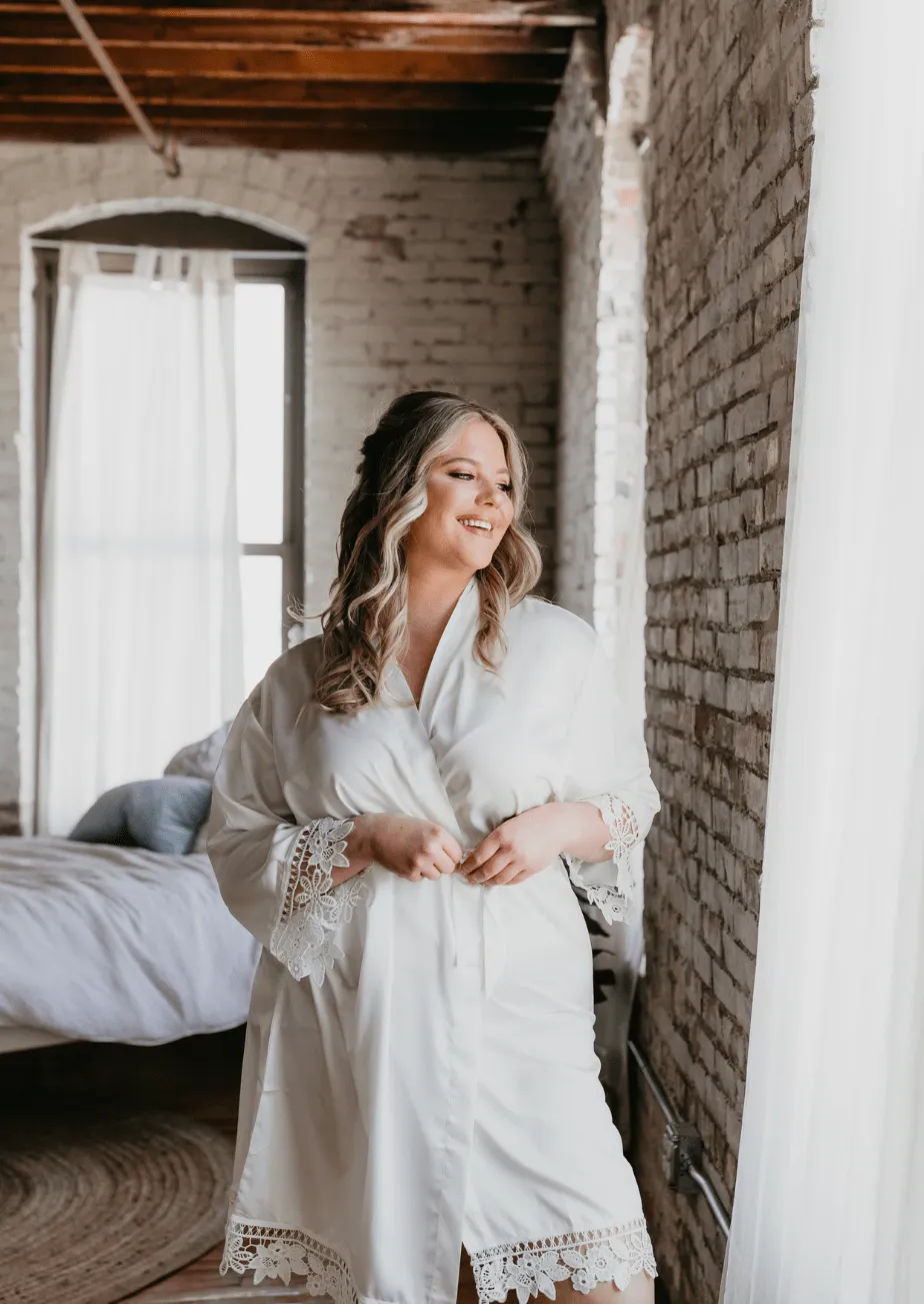 Satin and Lace Bridal and Bridesmaid Robes