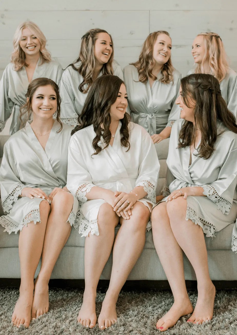 Satin and Lace Bridal and Bridesmaid Robes