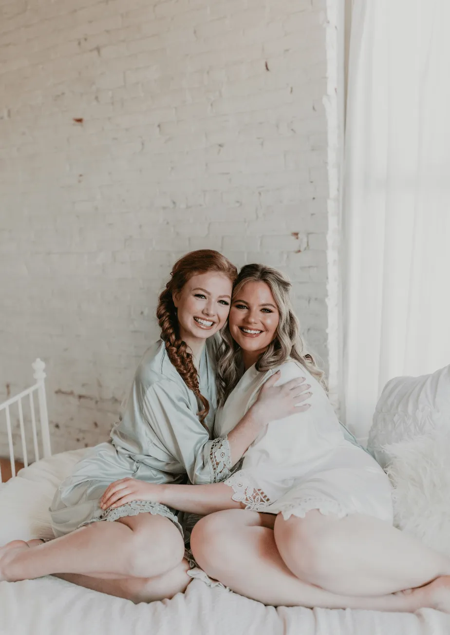Satin and Lace Bridal and Bridesmaid Robes