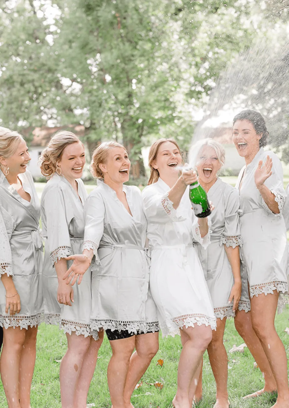 Satin and Lace Bridal and Bridesmaid Robes