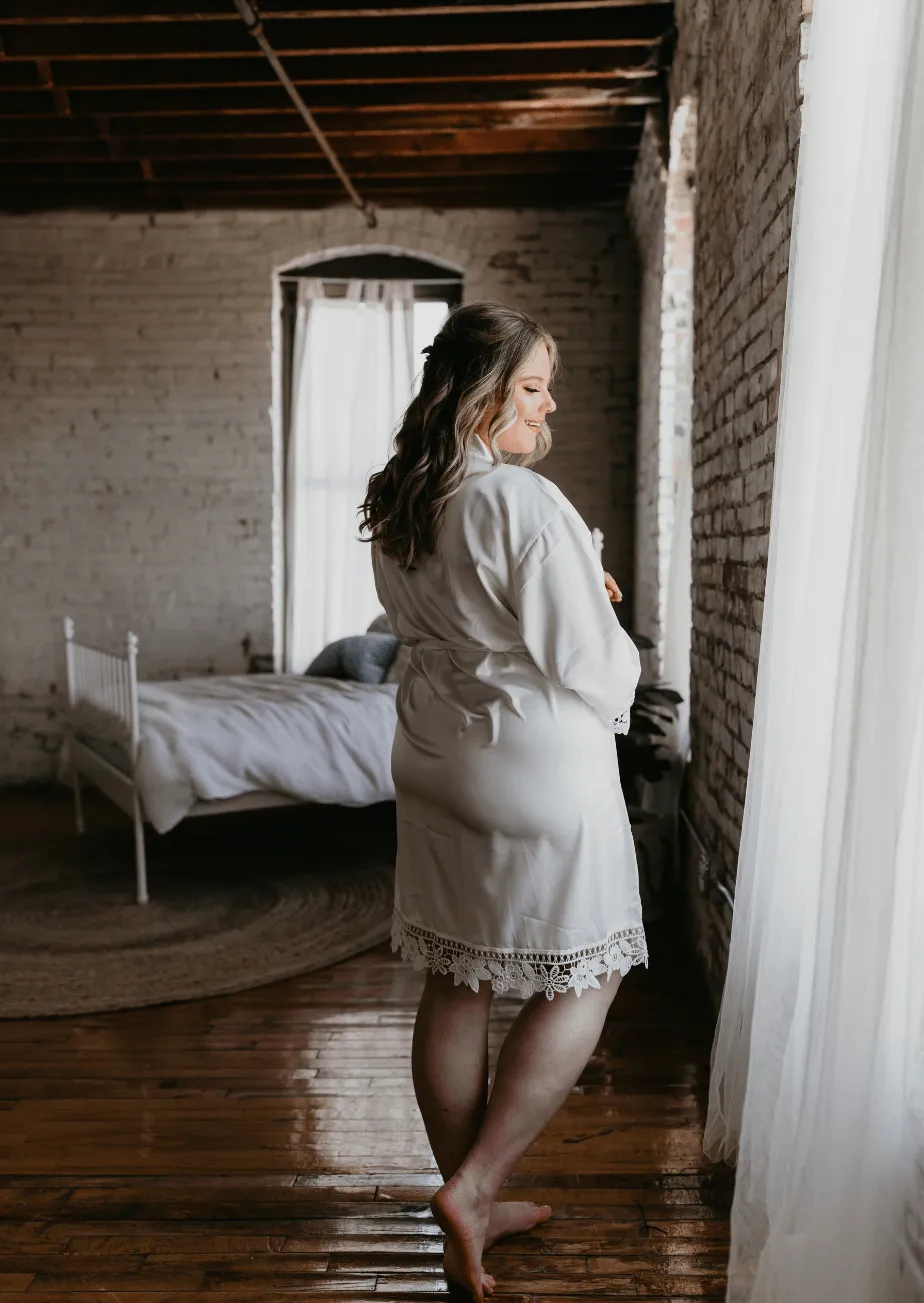 Satin and Lace Bridal and Bridesmaid Robes