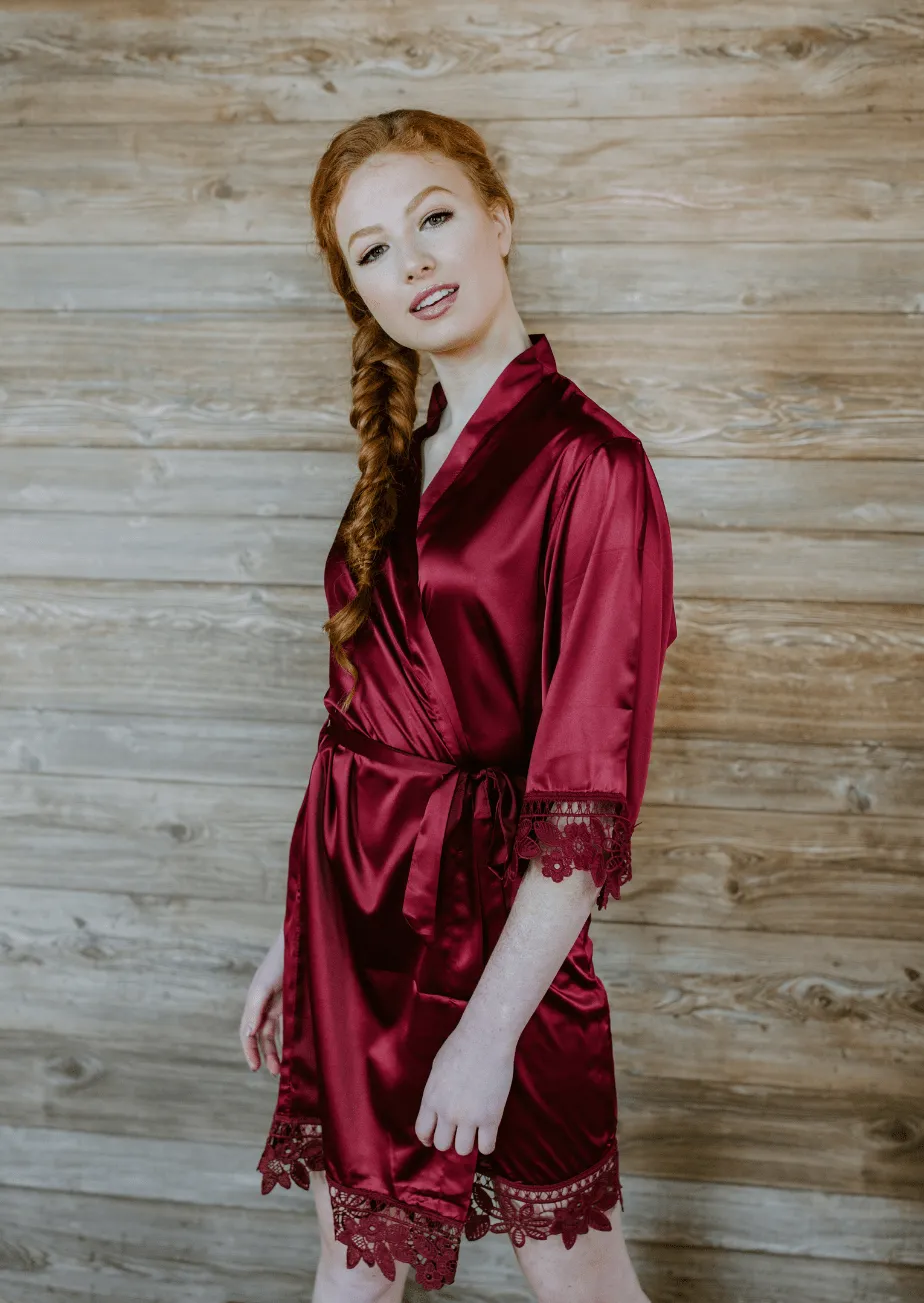 Satin and Lace Bridal and Bridesmaid Robes