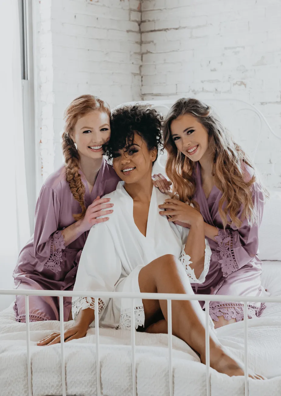 Satin and Lace Bridal and Bridesmaid Robes