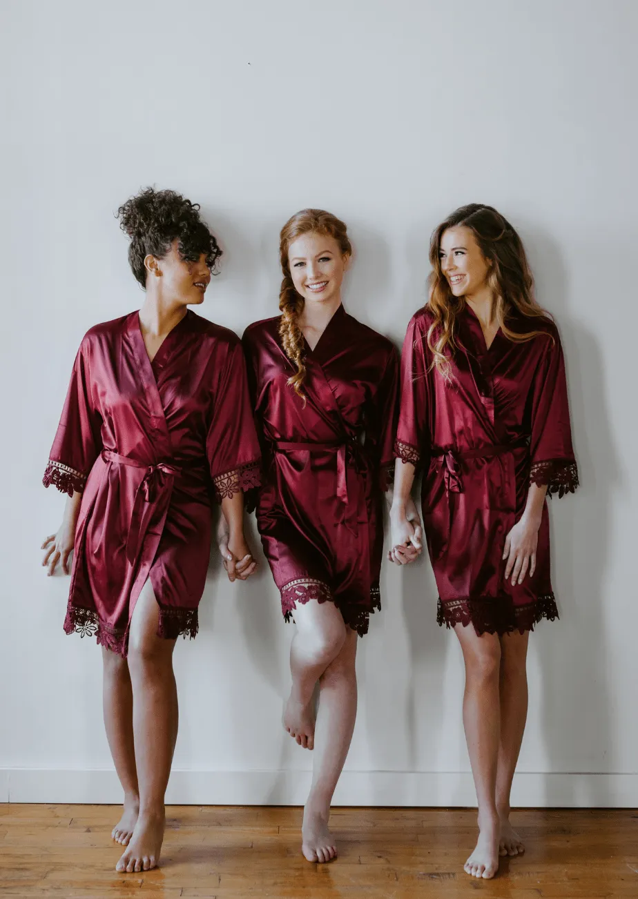 Satin and Lace Bridal and Bridesmaid Robes