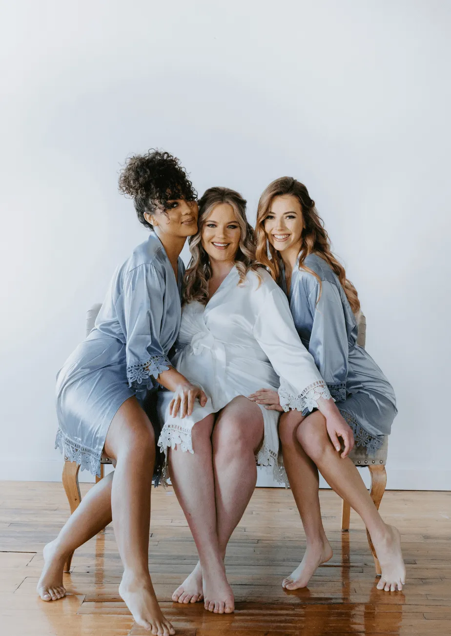 Satin and Lace Bridal and Bridesmaid Robes