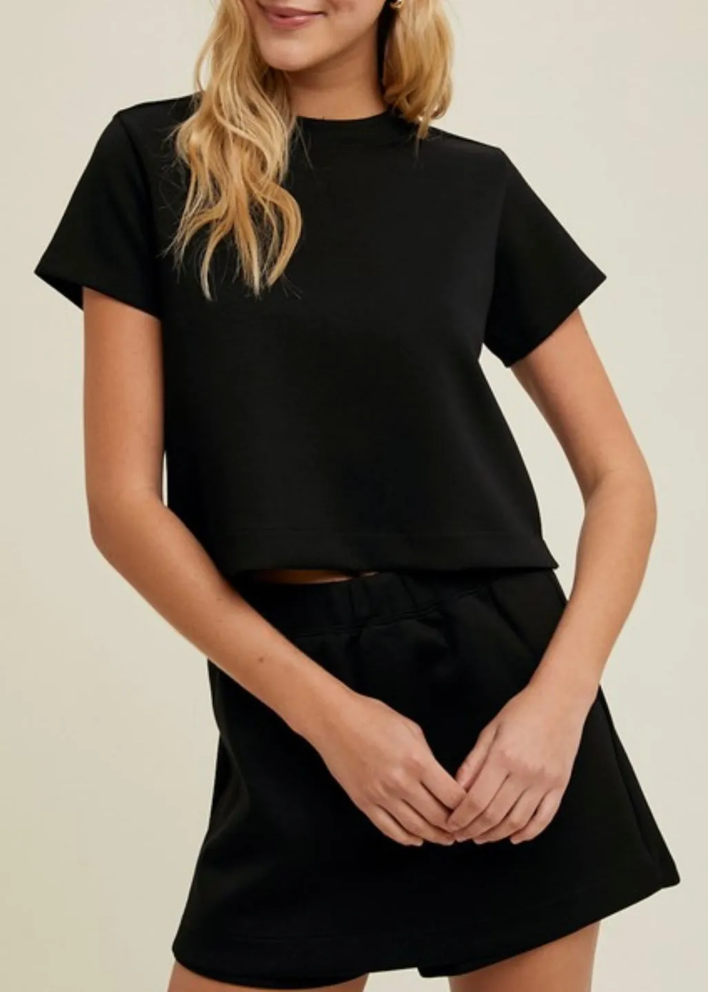 Scuba Crop Top   Skort Set