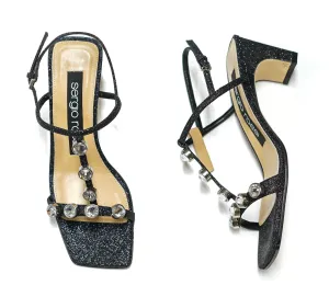 Sergio Rossi Women's Black Crystal Sandal A88500  40% OFF