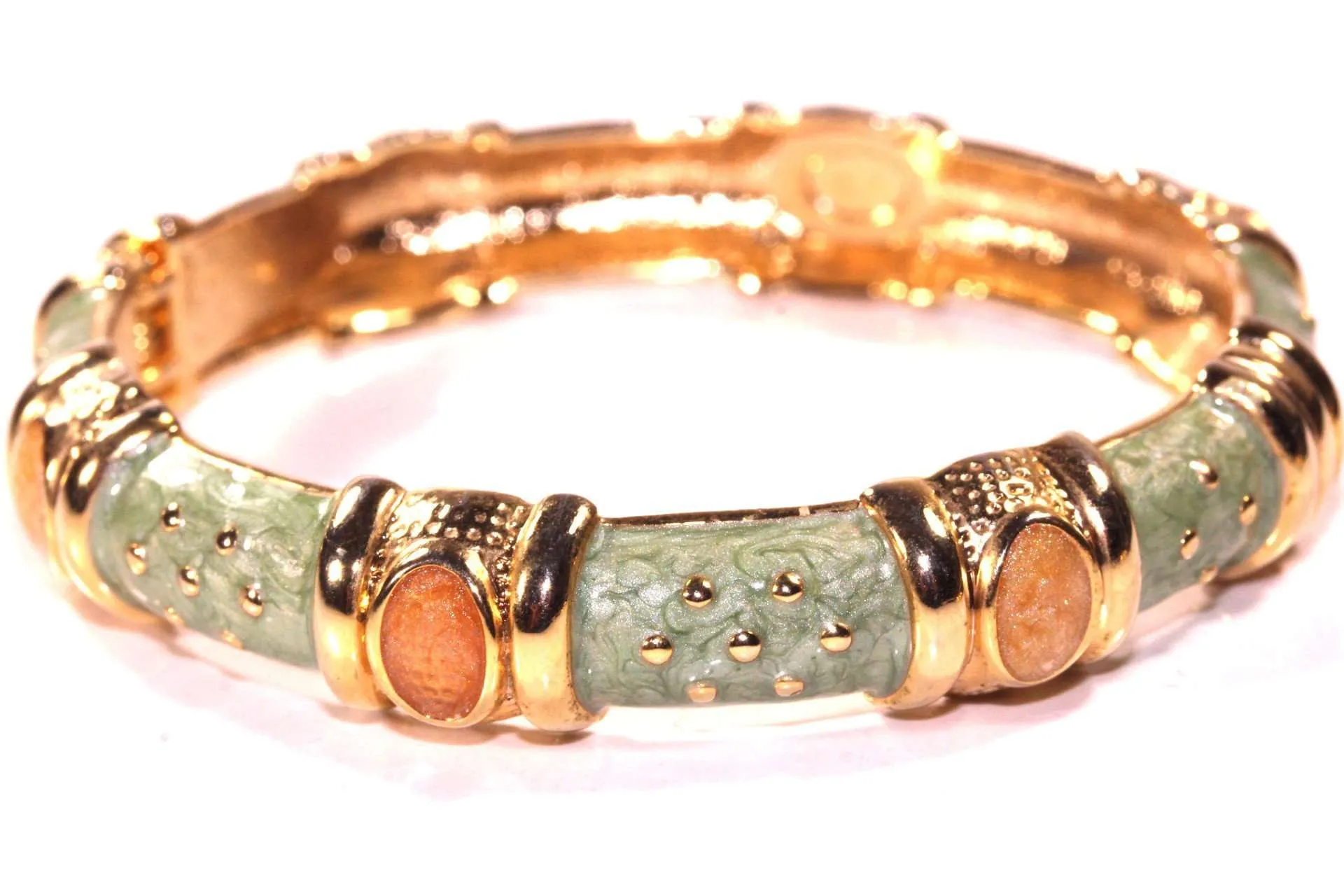 Shimmering Enamel Hinged Bangle