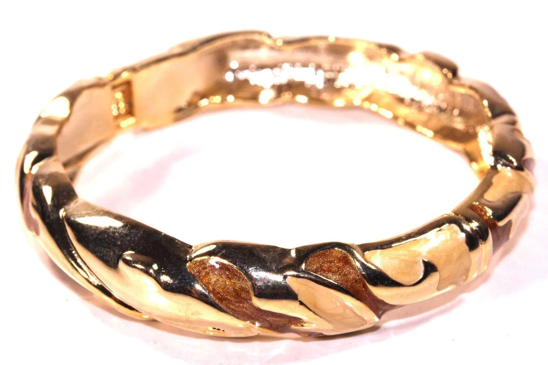 Shimmering Enamel Hinged Bangle