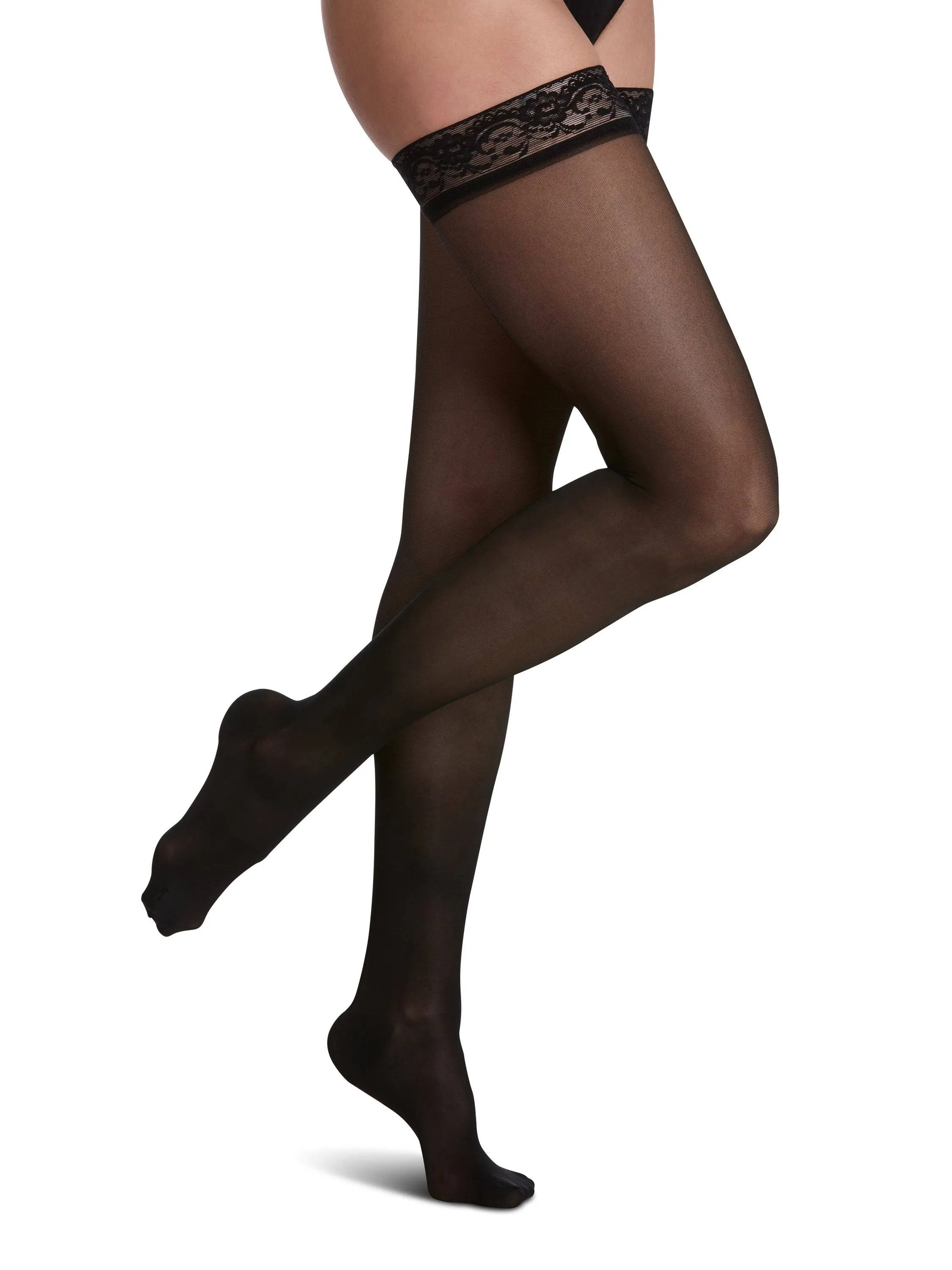Sigvaris Sheer Fashion Women's Thigh High  15-20mmHg-Closed Toe