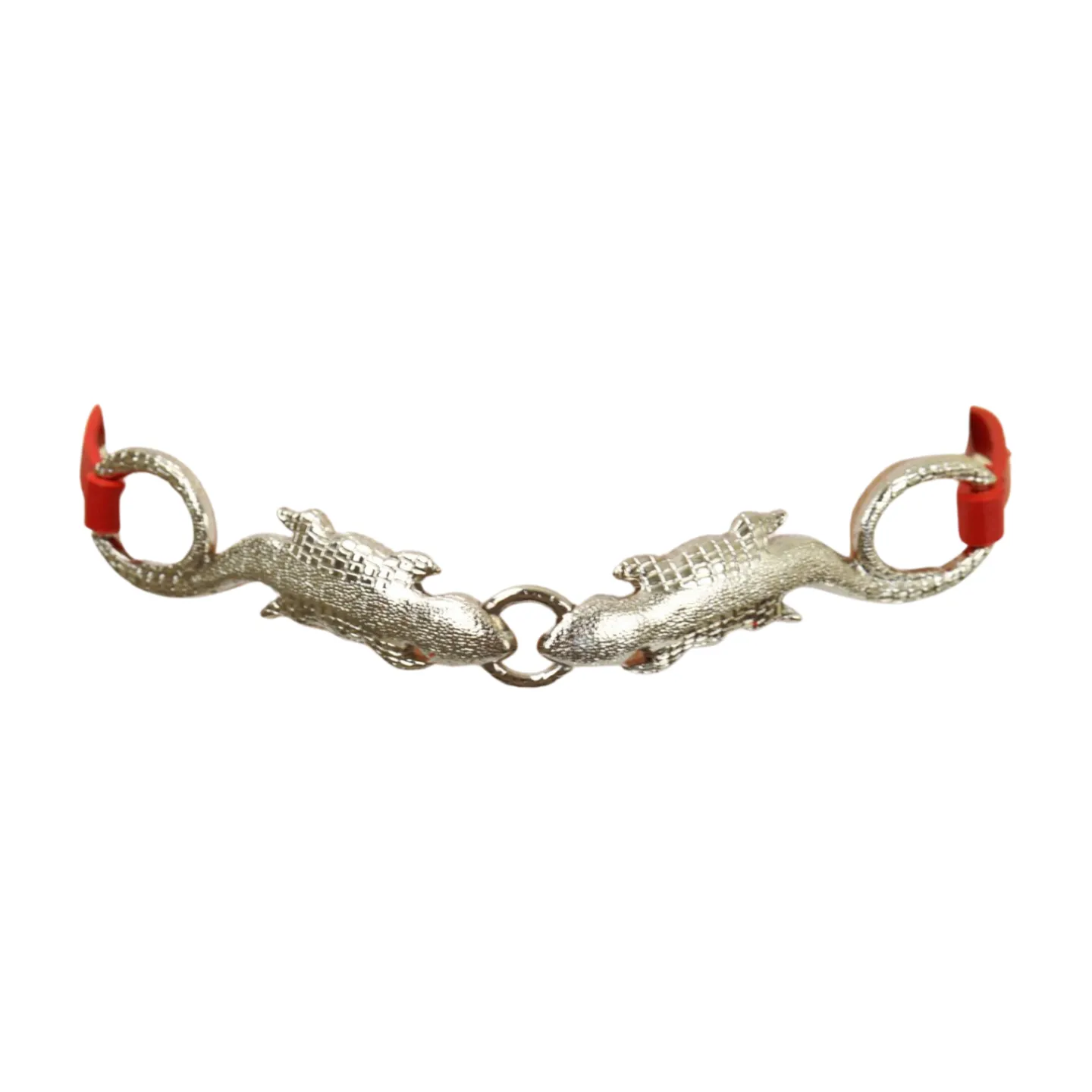 Silver Metal Lizard Buckle Skinny Belt S M L