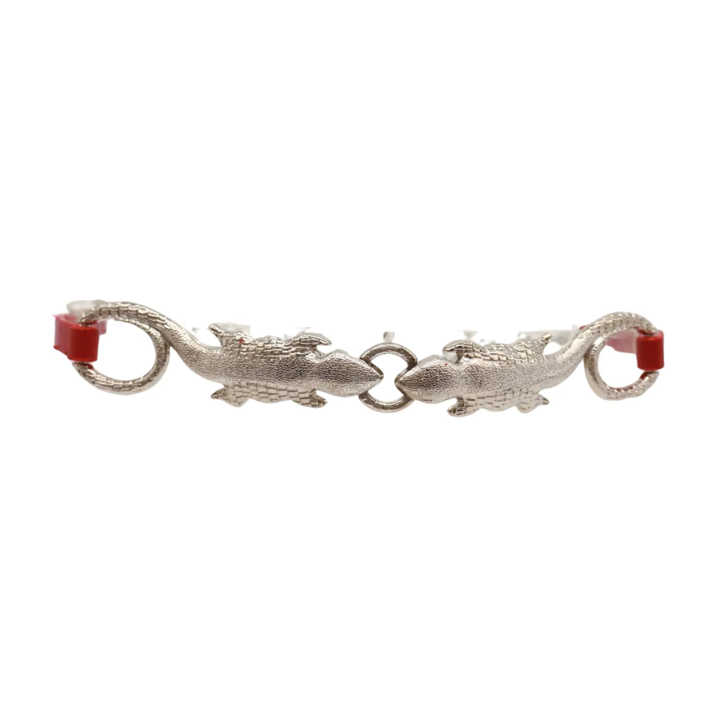 Silver Metal Lizard Buckle Skinny Belt S M L