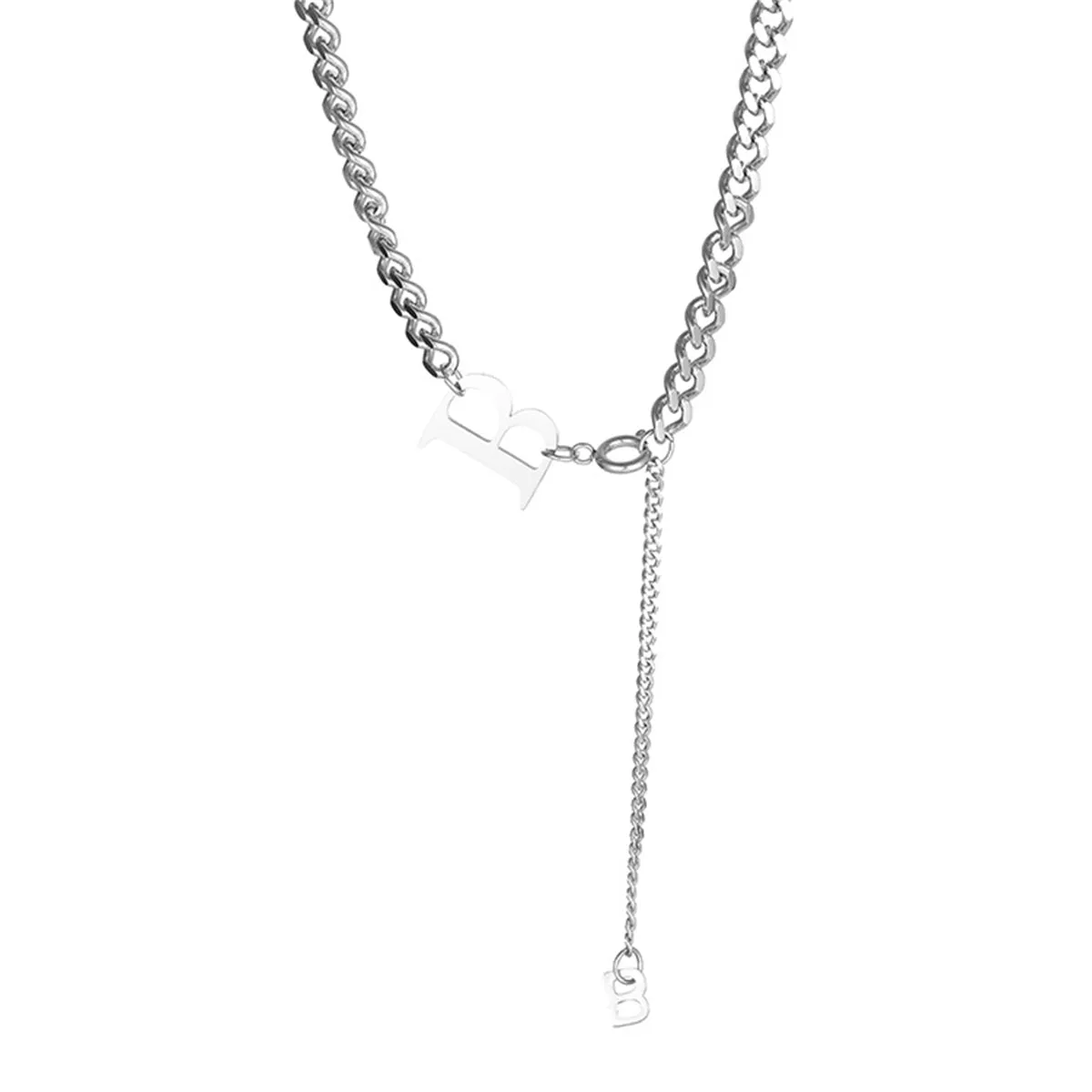 Silver-Plated 'B' Drop Necklace