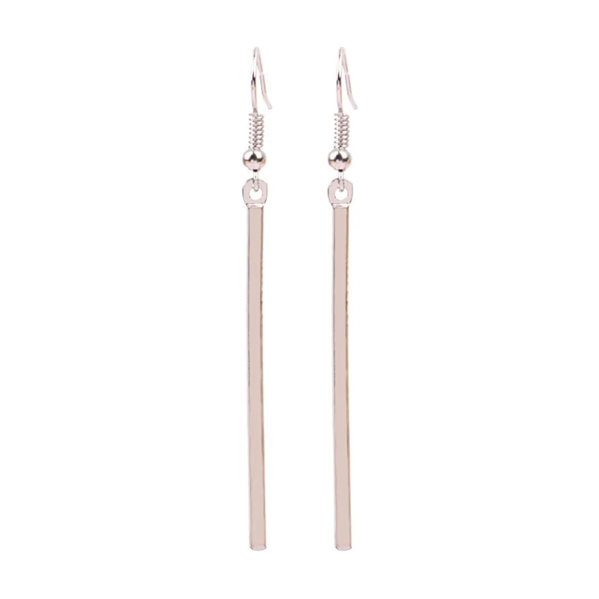 Silver-Plated Bar Drop Earrings