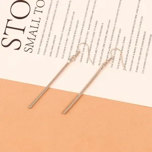 Silver-Plated Bar Drop Earrings