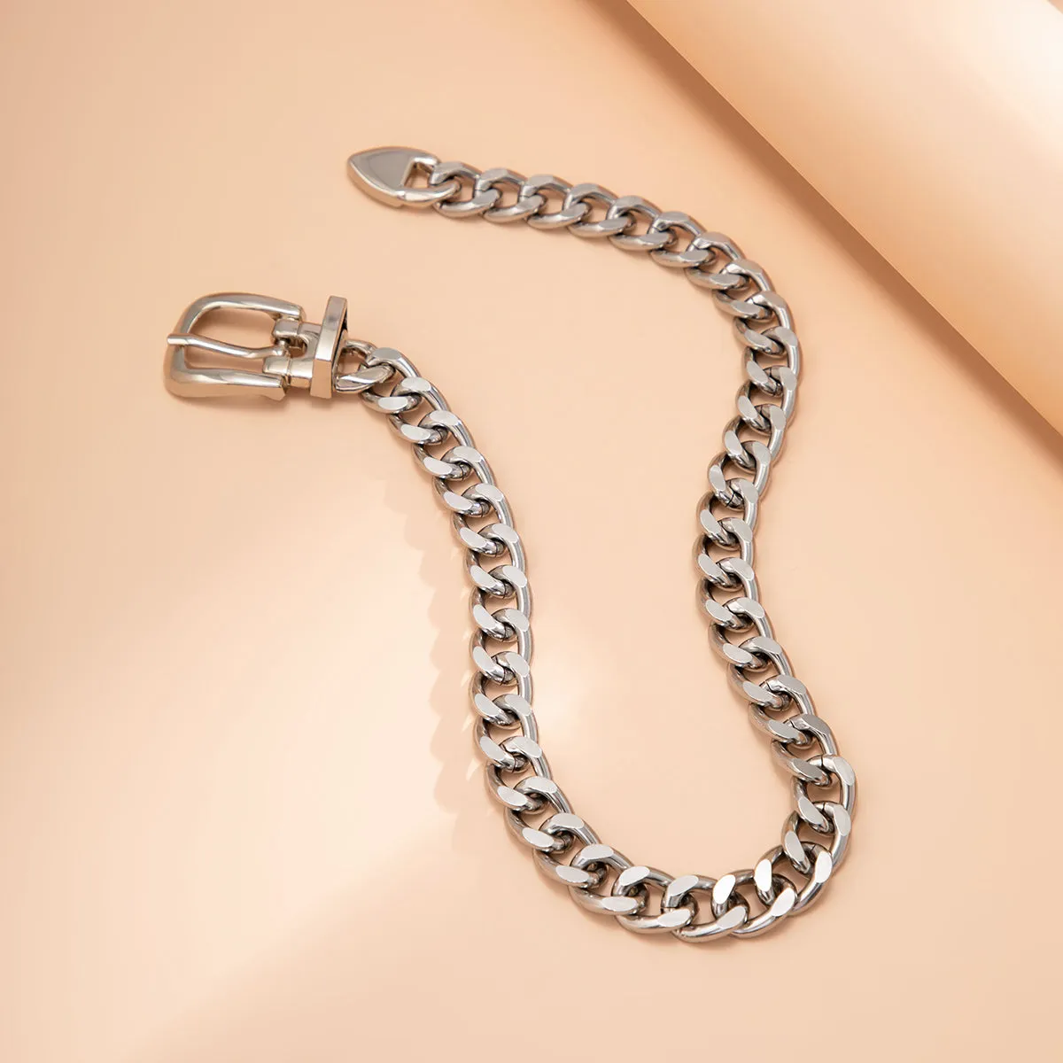 Silver-Plated Belt Necklace