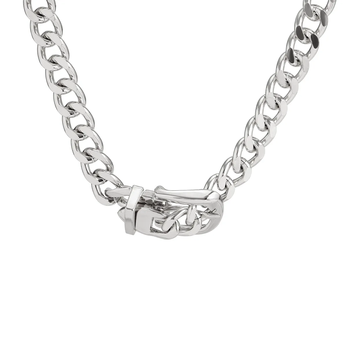 Silver-Plated Belt Necklace