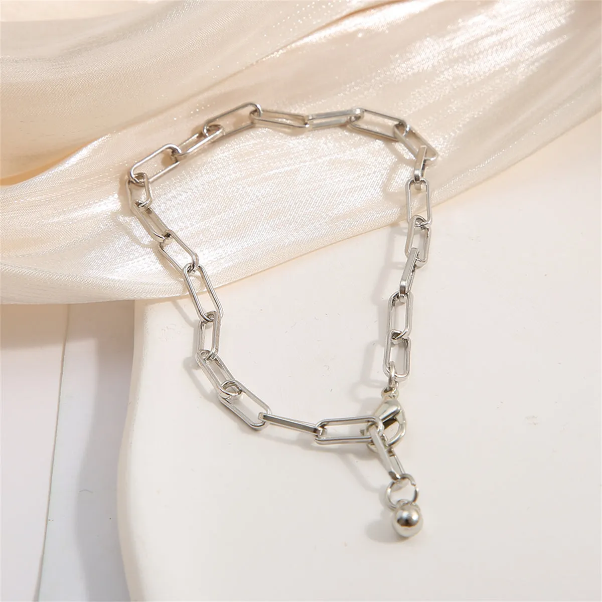 Silver-Plated Cable Chain Bracelet