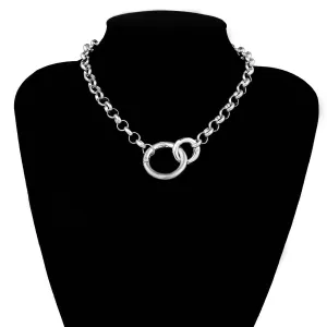 Silver-Plated Cable Chain Choker Necklace