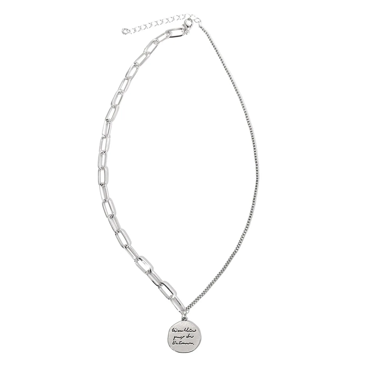 Silver-Plated Coin Pendant Necklace