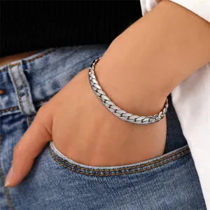 Silver-Plated Curb Chain Bracelet