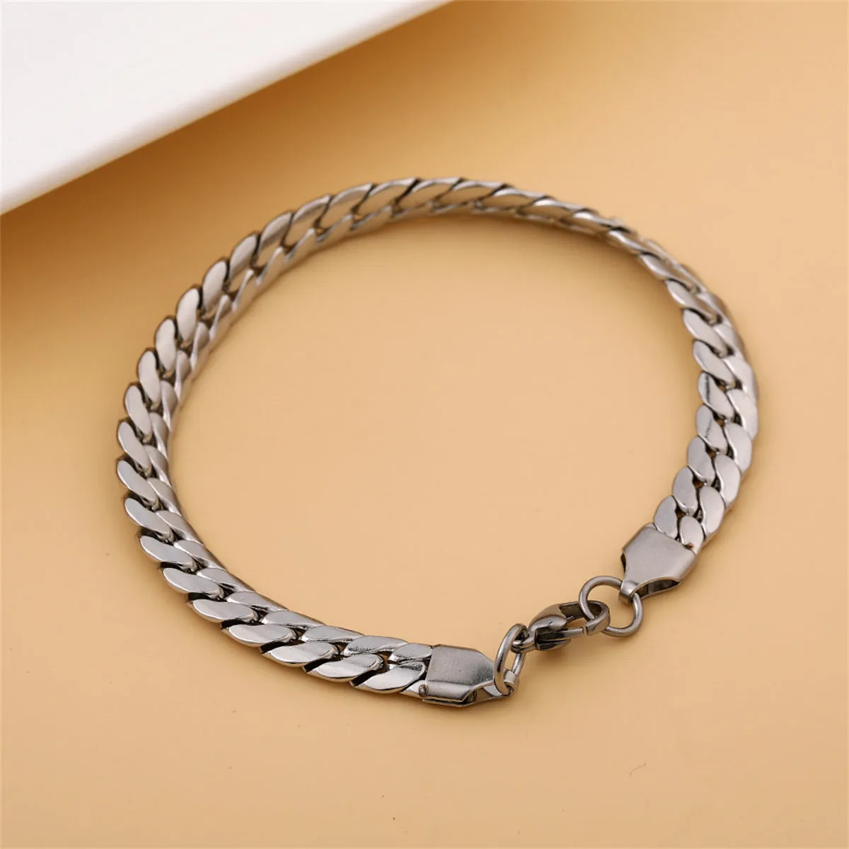 Silver-Plated Curb Chain Bracelet